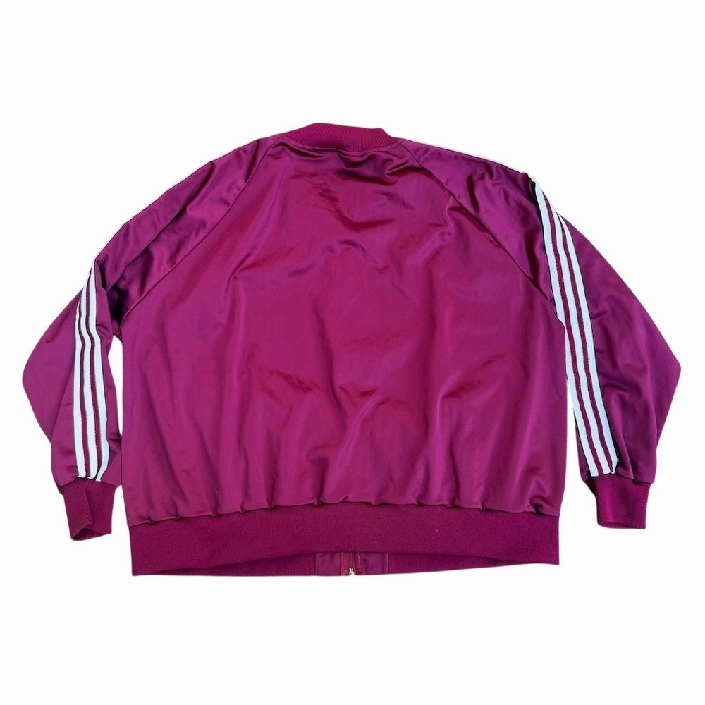 Vintage Zwickel Track Jacket Mens Big 3X Burgundy Full Zip 3-Stripe - Picture 2 of 5